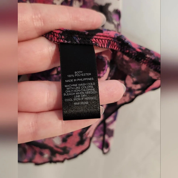 Express Women's Camisole Top Size Medium Floral Strappy Chiffon Y2K Whimsygoth - Picture 4 of 6